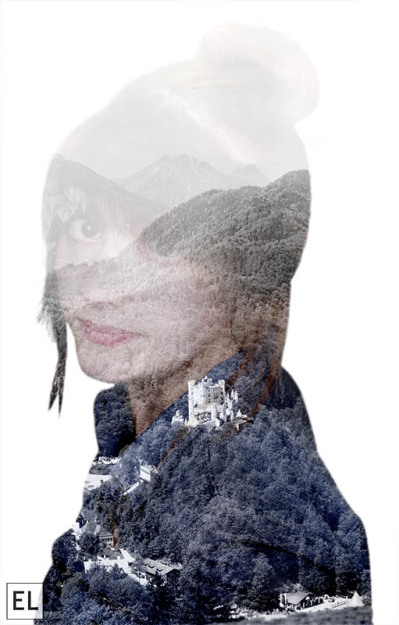 Elsa Jensen, Elsa Creates, double exposure, double exposure in photoshop, photoshop, double exposure photo, self portrait, self portrait exposure, germany, creative project, creative photography,